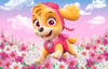 Fondo De Tela Telon Skye De Paw Patrol Decoración Candy 2