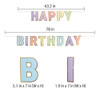 Ebabyland Happy Birthday Banner Pastel - Macaron Colorful Le 1 Ebabyland Happy Birthday Banner Pastel - Macaron Colorful Le 1
