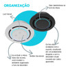 Suporte De Embutir Para Alexa Echo Dot 3 Teto Preto Circular 2