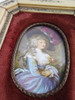 Quadrinho Pintura Miniatura Assinado Dama Antiga 3