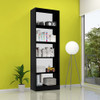 Biblioteca Negra Minimalista Moderna Con Estantes Vip 0