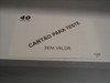 Cartão Para Teste - Sem Valor - 40 Créditos - Csm 0