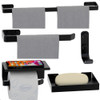 Kit Acessórios Para Banheiro Preto Fosco 5 Peças Max 1