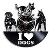 Amo Perros Reloj De Pared Perro Reloj De Pared Vintage Disco 0