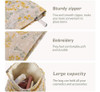 Bolsa De Maquillaje De Flores De Seda, Bolsas De 4
