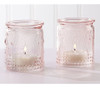 Kate Aspen Vintage Glass Tea Light Holder Juego De 4 Rosa 1