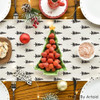 Mantel De Mesa Caminero Blanco Negro Arboles 33x182 Cm 3