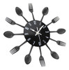 Timelike Reloj Pared Cocina 3d Cuchara / Tenedor Negro 2
