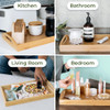 Greenco Rectangle Bamboo Butler Bandeja Con Asas 3