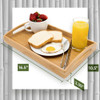 Greenco Rectangle Bamboo Butler Bandeja Con Asas 4