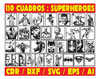 Pack Vectores Corte Laser - 110 Cuadros Deco - Superheroes 1