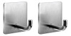 Percha Simple Autoadhesiva Gancho Curvo Baño Inoxidable X 2 0