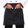 Negro Corto Cintura Bistro Bolsillo Delantal Para Bar Cafe P 1