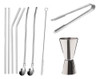 Pack Set Bartender Barman Tragos Jigger De Acero Inox Pinza 0