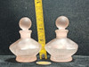 Antiguo Juego De Perfumeros De Vidrio Cristal Esmerilado 3