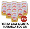 Pack X12 Paquete Yerba Cbse Silueta Naranja 500 Gr 1