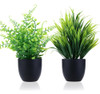 Greentime Paquete 2 Plantas Falsas Maceta Negra, Pequeña Del 0