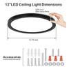 Hykolity Paquete De 2 Luces Led De Panel Plano Redondo Cct S 2