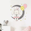 Stiker Conejita Sentada Sobre Luna, Dormitorio Bebe Niñas 2