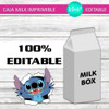 Caja Imprimible Grande Milk Box Editable Stitch 2