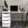 Mesa Com Prateleira 90cm Estudo Home Office C Gaveteiro 0