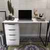 Mesa Com Prateleira 90cm Estudo Home Office C Gaveteiro 4