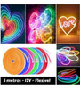 5 Metros Fita Led Neon 12v Branco Quente 3000k C/ Fonte 4