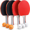 Set De 4 Paletas De Ping Pong, Agarre Ergonomico + 6 Pelotas 0