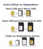 Adaptador Chip 3 Em 1 Celular Nano Sim Mini Micro Premium 3