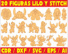 Pack Vectores Corte Laser - 20 Figuras Lilo Y Stitch 1
