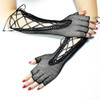 Guantes De Red Largos Con Lazo Para Atar Sexy Glam Goticos 3