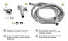 Kit Duchador Bidet Manual Con Corte Gatillo Flexible Soporte 2