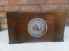 T-antiguo Reloj Despertador Mesa Art Deco En Madera Funciona 3