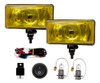 Par Farol Milha Auxiliar Universal Retangular Lente Amarela 0