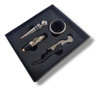 Set Accesorios Vino 4 Piezas Sacacorchos En Caja Regalo Tapa 0