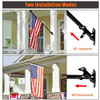 Mastil De Bandera Pared 2 Posiciones Ext De 1.8m Inox Negro 5