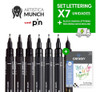 Uni Pin Microfibra Set Lettering X7 Unidades + Block Canson 0