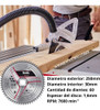 Hojas De Sierra Einhell 250x30 Mm 1,6mm Espesor 60 Dientes 1