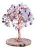 Árbol Cristal Cuarzo Rosa, Aguamarina Y Amatista Cobre Con Y 0