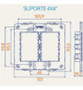 Placa + Suporte 4x4 2 Postos Espelho Margirius B3 Branca 6