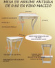 Mesa De Arrime Antigua En Pino 60 X 40/30pf. Y Mesa De Luz 5