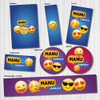 Kit Imprimible Personalizado Caras Emoji Candy Cumple Invita 1