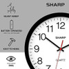 Reloj De Pared Sharp: Negro, Silencioso, Sin Tictac, Calidad 4