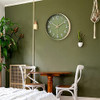 Reloj Pared Silencioso A Pilas Fondo Verde Oliva 30cm 4