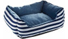 Cama Para Mascotas Rectangular, Larga, Azul Y Blanca, Tamañ 0