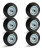 6 Rodas Borracha Maciça 125mm Rolamento Rolete Beltools 0