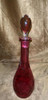 Botella Tapón Decantador Cristal Bohemia Tallado Rojo Rubí 5