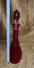 Botella Tapón Decantador Cristal Bohemia Tallado Rojo Rubí 6