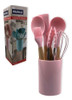 Conjunto De Utensilios Silicone 8 Peças - Rosa 2
