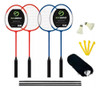 Set De Badminton 22 Sixzero Adulto 4 Raq. + Plumas + Red 0